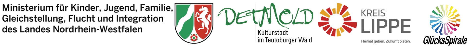 Logo des Ministeriums für Kinder, Jugend, Gleichstellung, Flucht und Integration des Landes Nordrhein-Westfalen Logos von Ministerium für Kinder, Jugend, Gleichstellung, Flucht und Integration des Landes Nordrhein-Westfalen, Detmold, Kreis Lippe und LAG Soziale Arbeit